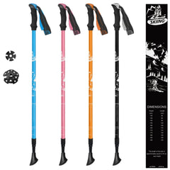 Adjustable Skiing Trekking Poles Sturdy Hiking Walking Sticks Outdoor