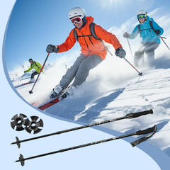 Adjustable Skiing Trekking Poles Sturdy Hiking Walking Sticks Outdoor