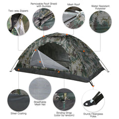 Ultralight Camping Tent 1-2 Person Portable Anti-UV Hiking Shelter