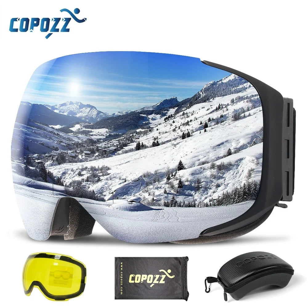 Magnetic Ski Goggles Quick Change Lens UV400 Anti Fog