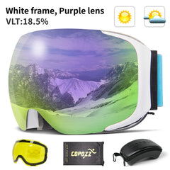 Magnetic Ski Goggles Quick Change Lens UV400 Anti Fog