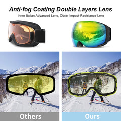 Magnetic Ski Goggles Quick Change Lens UV400 Anti Fog