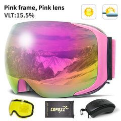 Magnetic Ski Goggles Quick Change Lens UV400 Anti Fog