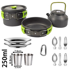 Camping Cookware Set Nonstick Outdoor Picnic Cooking Kit For 2-3