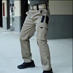 Men Tactical Cargo Pants Waterproof Multi Pocket Outdoor Work Trousers