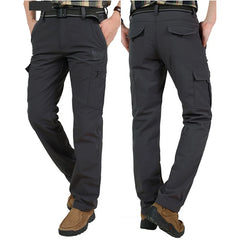 Men Tactical Pants Waterproof Fleece Lined Cargo Winter Workwear