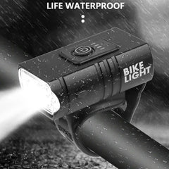 USB Rechargeable Bike Light Waterproof LED Headlight Power Display
