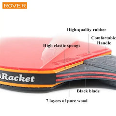 Professional Table Tennis Racket Set 2PCS High Quality Paddle