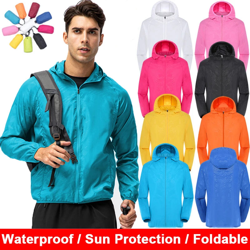 Waterproof Windbreaker Jacket Men Women Outdoor Sun Protection Clothing