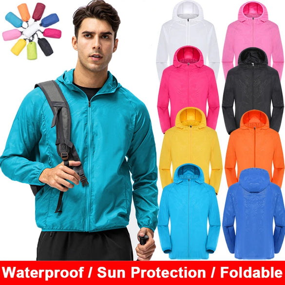 Waterproof Windbreaker Jacket Men Women Outdoor Sun Protection Clothing