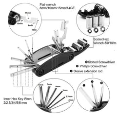 16 in 1 Bicycle Repair Tool Kit Portable Multi Function