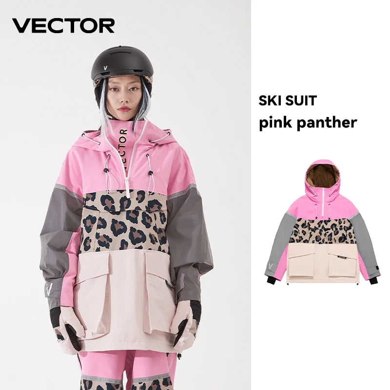 Waterproof Ski Wear Hooded Sweater Reflective Warm Winter Suit