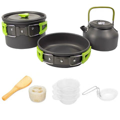 Camping Cookware Set Nonstick Outdoor Picnic Cooking Kit For 2-3