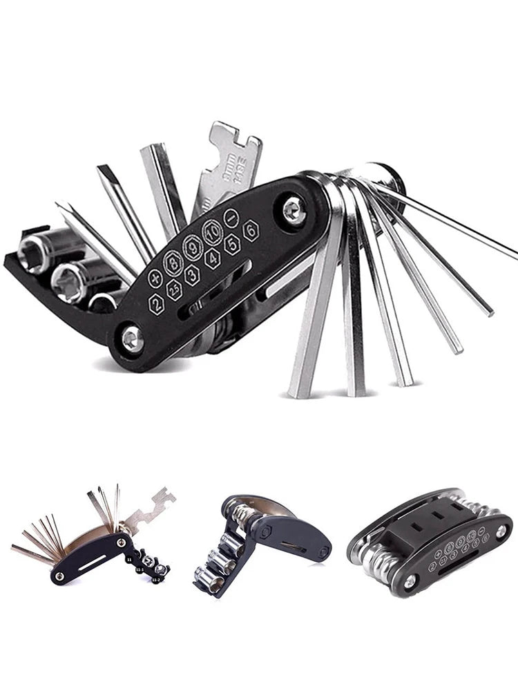 16 in 1 Bicycle Repair Tool Kit Portable Multi Function