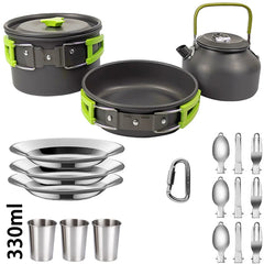Camping Cookware Set Nonstick Outdoor Picnic Cooking Kit For 2-3