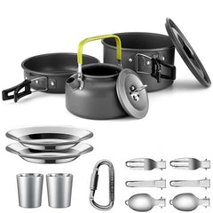 Camping Cookware Set Nonstick Outdoor Picnic Cooking Kit For 2-3