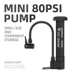 MTB Bicycle Pump 80 PSI Manual Air Pump Tire Inflator