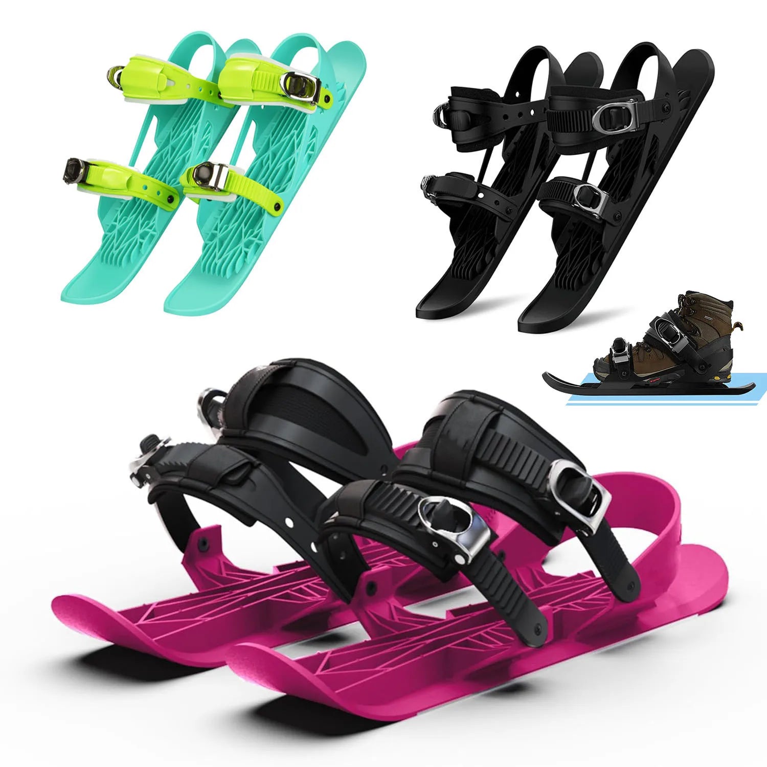 Mini Skis Snowblades Portable Short Skiboards Winter Outdoor Gear