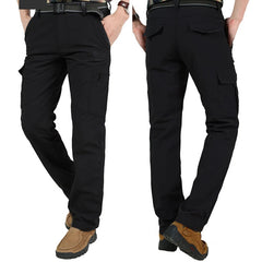 Men Tactical Pants Waterproof Fleece Lined Cargo Winter Workwear