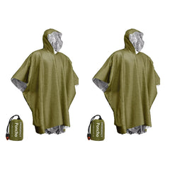Emergency Waterproof Raincoat Thermal Aluminum Poncho Survival Camping Gear