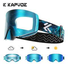 Photochromic Ski Goggles Magnetic Anti Fog UV400 Snow Eyewear