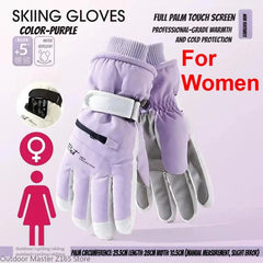 Winter Cycling Gloves Waterproof Touchscreen Thermal Non Slip Ski