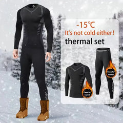 Men Thermal Underwear Set 2 Piece Warm Elastic Breathable