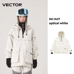 Waterproof Ski Wear Hooded Sweater Reflective Warm Winter Suit