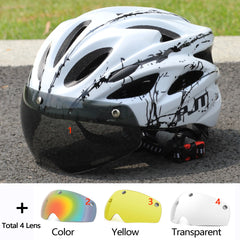 Ultra Light Cycling Helmet Magnetic Goggles MTB Road Bike