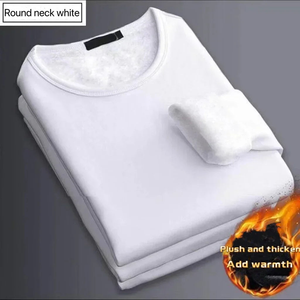 Men Winter Thermal Shirt Velvet Thick Long Sleeve Warm