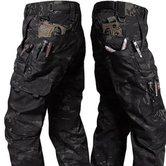 Men Tactical Cargo Pants Waterproof Multi Pocket Outdoor Work Trousers