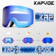 Photochromic Ski Goggles Magnetic Anti Fog UV400 Snow Eyewear