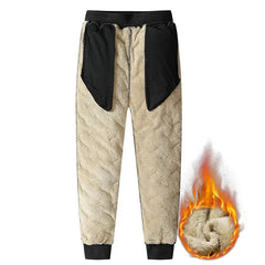 Men Winter Fleece Sweatpants Thick Warm Waterproof Windproof Casual