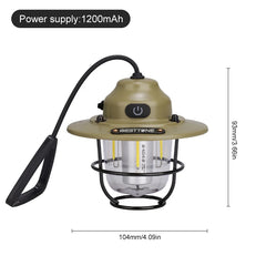 Portable Retro Camping Lantern Waterproof Dimmable Hanging Tent Light