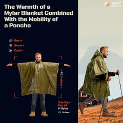 Emergency Waterproof Raincoat Thermal Aluminum Poncho Survival Camping Gear