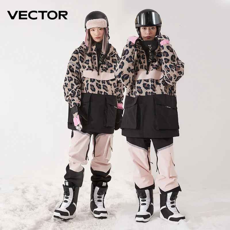 Waterproof Ski Wear Hooded Sweater Reflective Warm Winter Suit