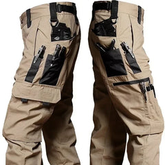 Men Tactical Cargo Pants Waterproof Multi Pocket Outdoor Work Trousers