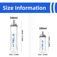 Collapsible Soft Flask Water Bottle BPA Free Running Hiking