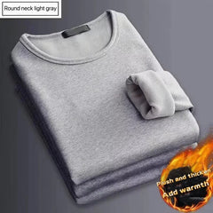 Men Winter Thermal Shirt Velvet Thick Long Sleeve Warm