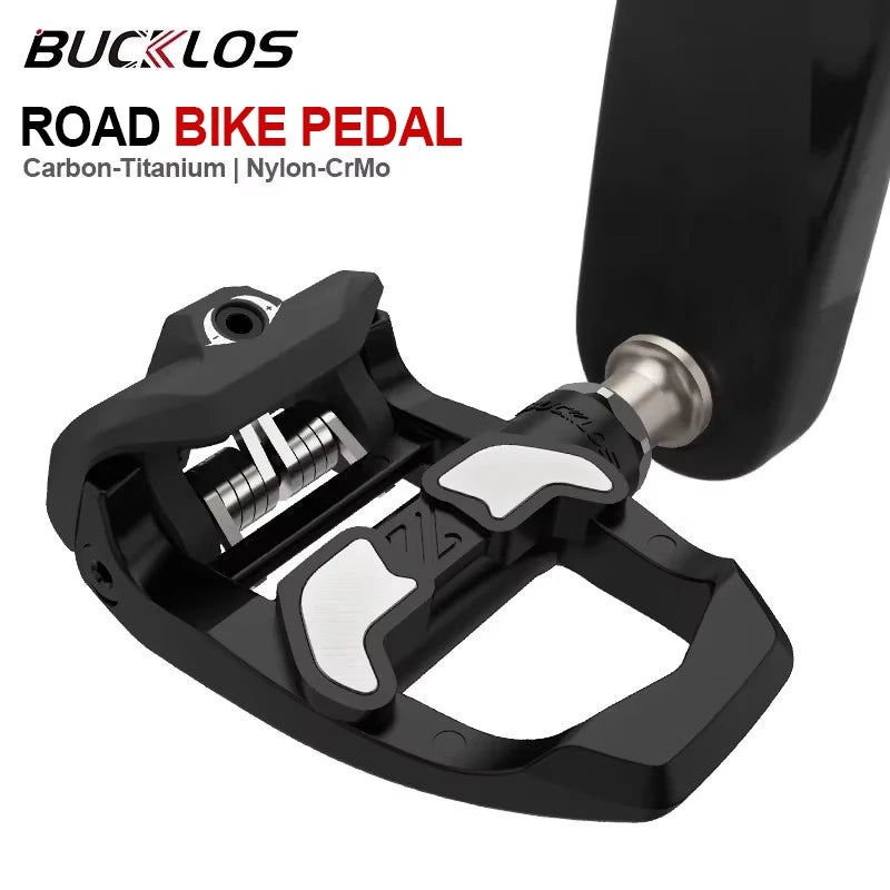 Road Bike Clipless Pedals Ultralight Carbon Nylon Self Locking