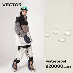 Waterproof Ski Wear Hooded Sweater Reflective Warm Winter Suit