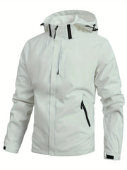 Men Waterproof Rain Jacket Lightweight Hooded Outdoor Windproof Hiking