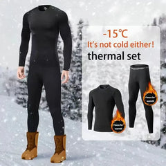Men Thermal Underwear Set 2 Piece Warm Elastic Breathable