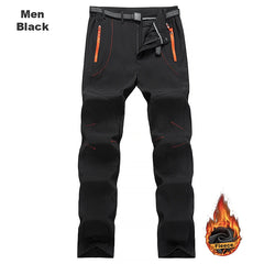Men Fleece Hiking Pants Waterproof Windproof Softshell Winter Outdoor