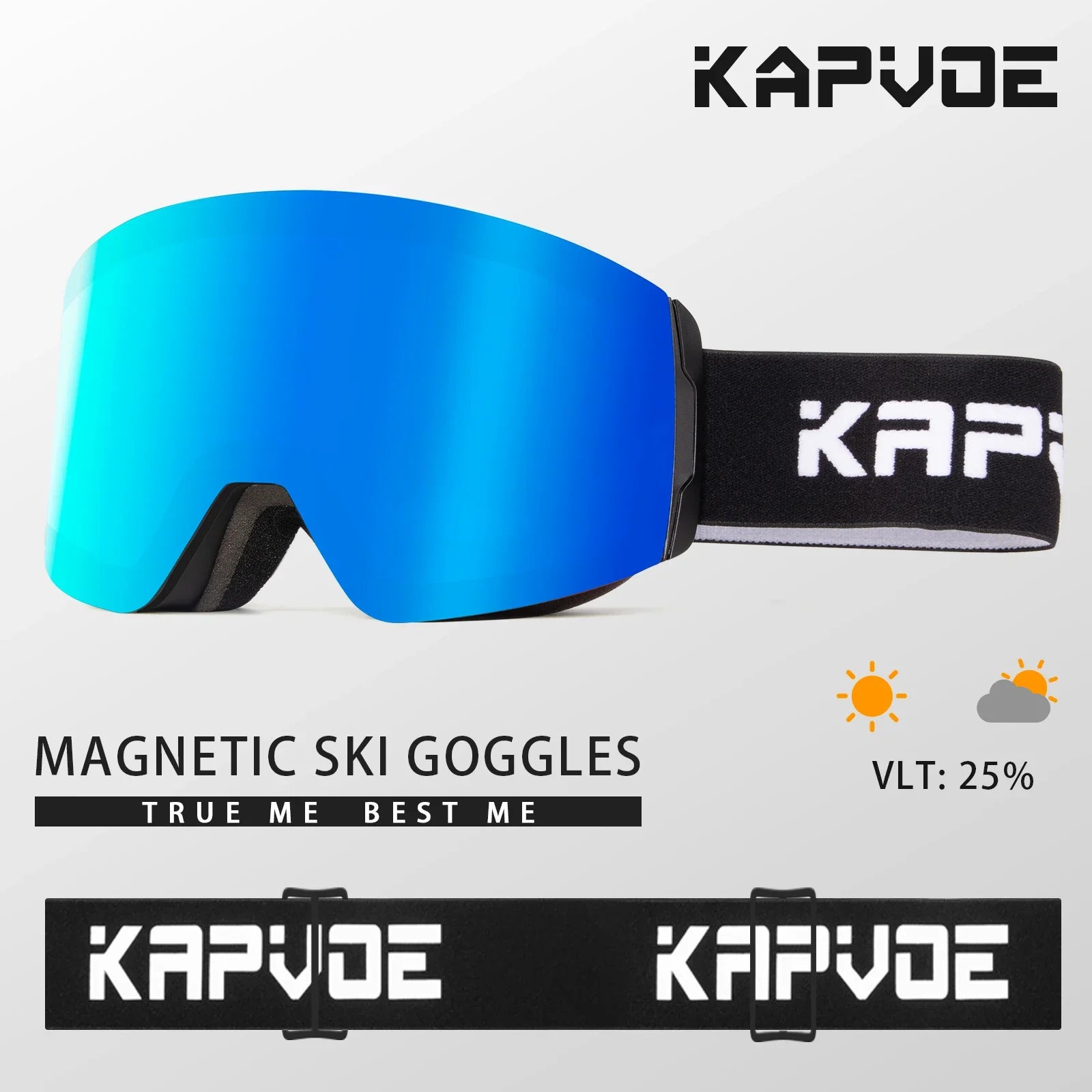 Photochromic Ski Goggles Magnetic Anti Fog UV400 Snow Eyewear