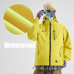 Unisex Hiking Jacket Waterproof Hooded Windbreaker Outdoor Camping Coat