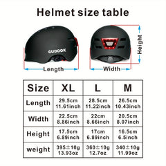 Adult Bike Helmet LED Lights Front Back Cycling Scooter Skating