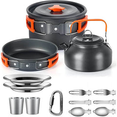 Camping Cookware Set Nonstick Outdoor Picnic Cooking Kit For 2-3