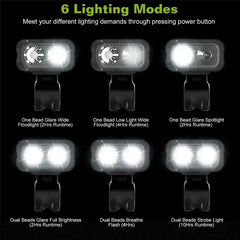 USB Rechargeable Bike Light Waterproof LED Headlight Power Display