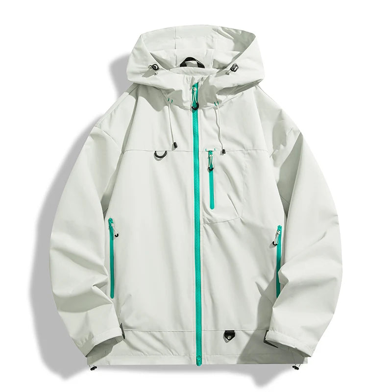 Unisex Hiking Jacket Waterproof Hooded Windbreaker Outdoor Camping Coat
